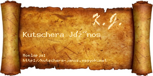 Kutschera János névjegykártya
