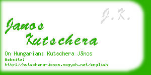 janos kutschera business card